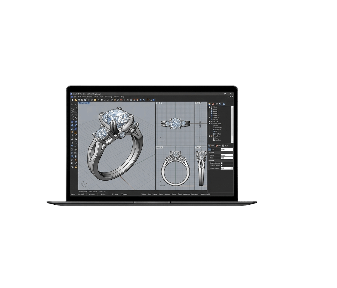 TIARAA Academy studio — jewellery CAD design session, Trivandrum Kerala