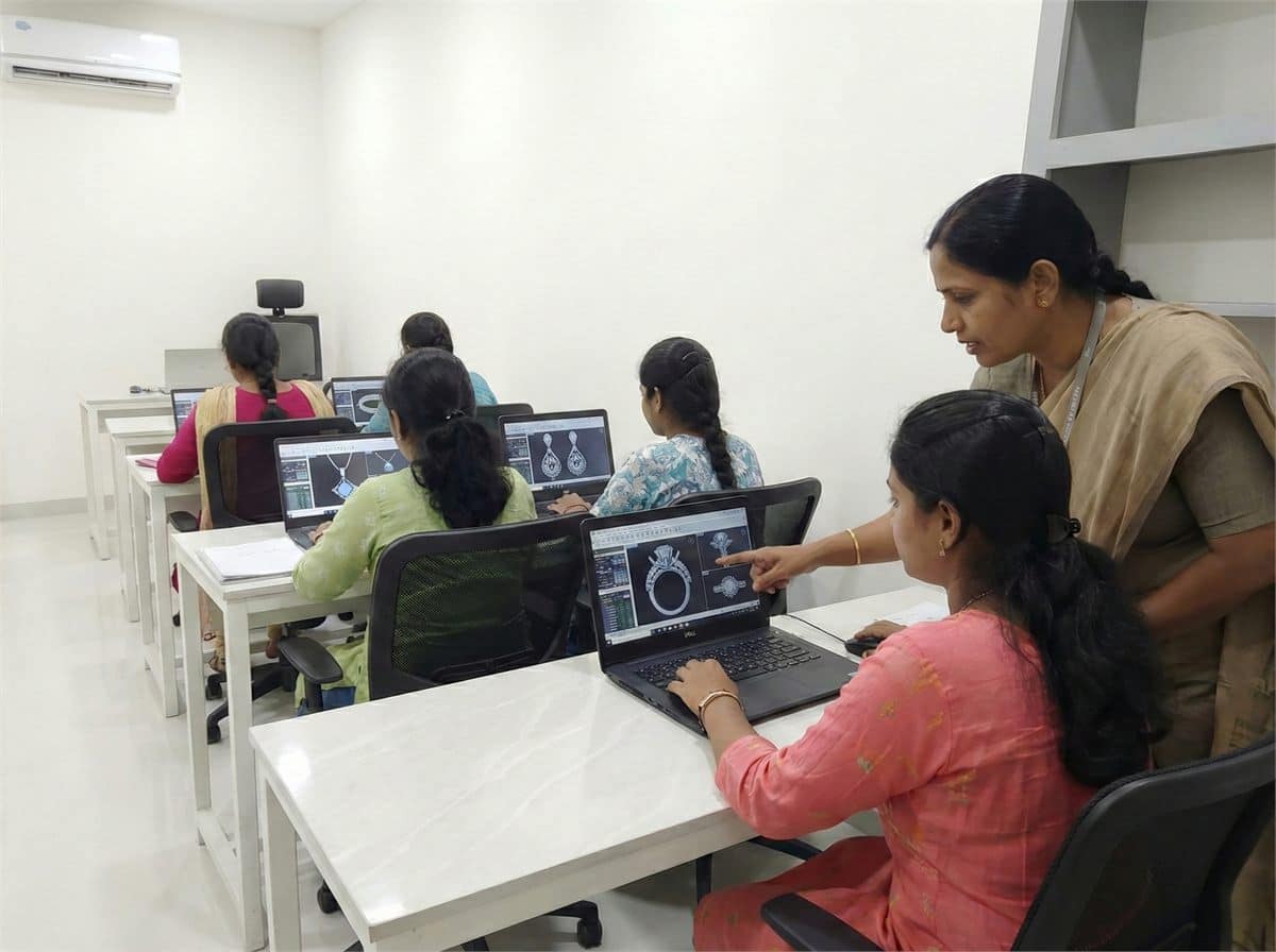 Students in a jewellery design session at TIARAA Trivandrum